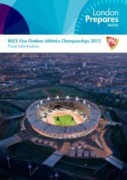 BUCS Visa Outdoor Athletics Championships 2012 Final Information