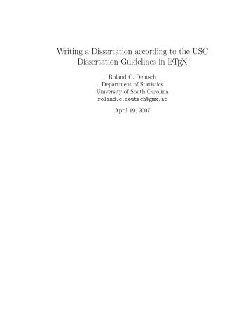 Dissertation guidelines