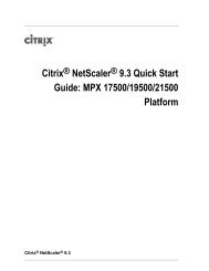 Citrix NetScaler 9.3 Quick Start Guide: MPX 17500/19500/21500 ...
