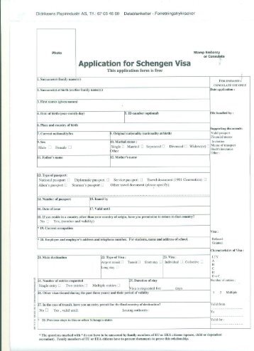 Schengen Visa Application Form - VFS Global