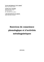 Exercices de conscience phonologique et d ... - Etab.ac-caen.fr