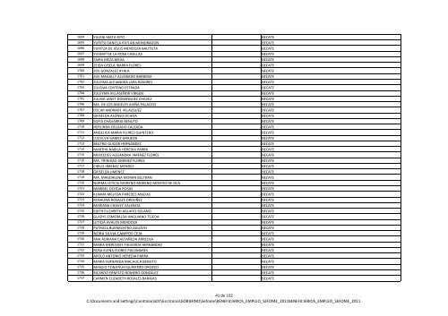 2011 Beneficiarios de apoyo al empleo (SEFOME) - Gobierno del ...