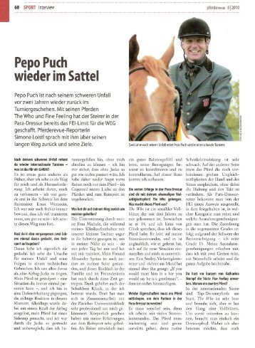 Pepo Puch wieder im Sattel - Michael Rohrmann