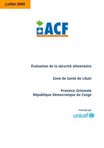 Évaluation de la sécurité alimentaire Zone de Santé de Likati ...