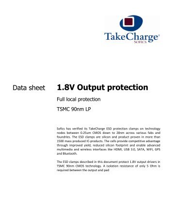 Datasheet - TSMC 90nmLP 1.8V Output protection Full local ... - Sofics