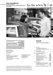 Das Handbuch Inhalt - cambio CarSharing