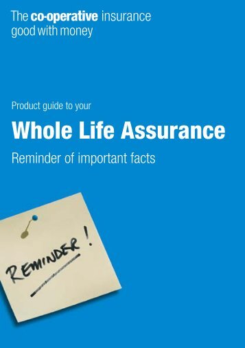 Whole Life Assurance - The Co-operative Insurance