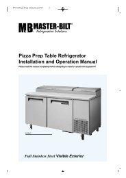 Pizza Prep Table Refrigerator Installation and ... - Master-Bilt