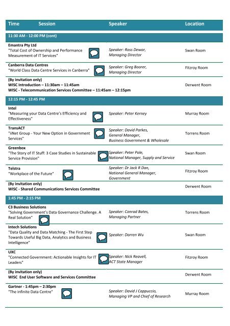 Australian Government ICT Panel Expo 2013 Program