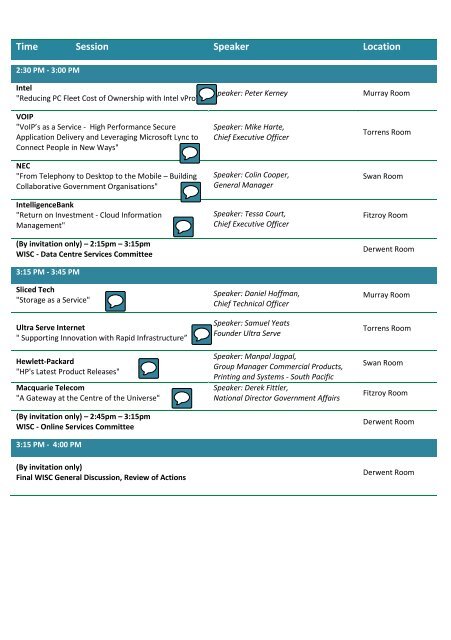 Australian Government ICT Panel Expo 2013 Program