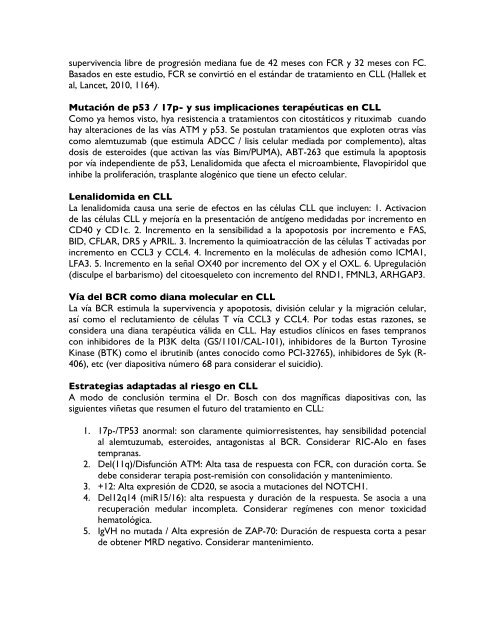 HematologÃ­a I: E. de Hodgkin, Linfomas, CLL, CitogenÃ©tica