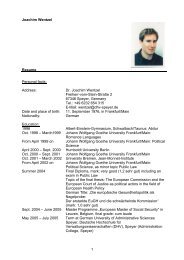 1 Joachim Wentzel Resume Personal facts: Address: Dr. Joachim ...