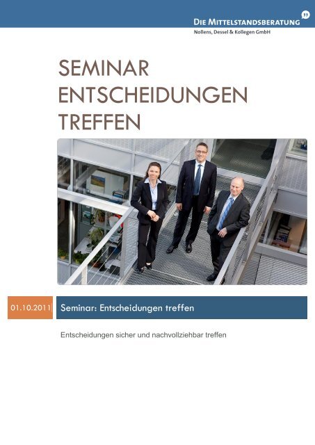 Seminar Entscheidungen treffen - Mittelstandsberatung Nollens ...