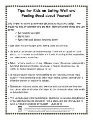 Tips for Kids on Eating Well and Feeling Good about Yourself