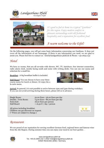 Wershofen Restaurant Hotel Landgasthaus Pfahl Wershofen Restaurant Hotel Landgasthaus Pfahl