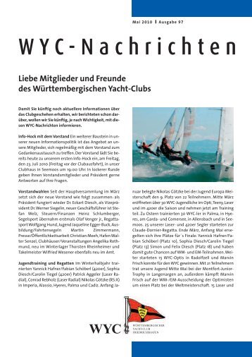 Clubnachrichten Nr. 97 - WÃƒÂ¼rttembergischer Yacht-Club e.V.