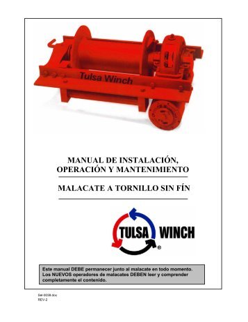 manual de instalaciÃ³n, operaciÃ³n y mantenimiento malacate - TWG