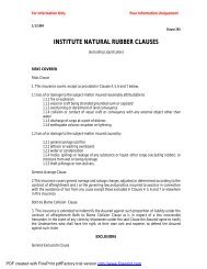 INSTITUTE NATURAL RUBBER CLAUSES - Fortunes de mer