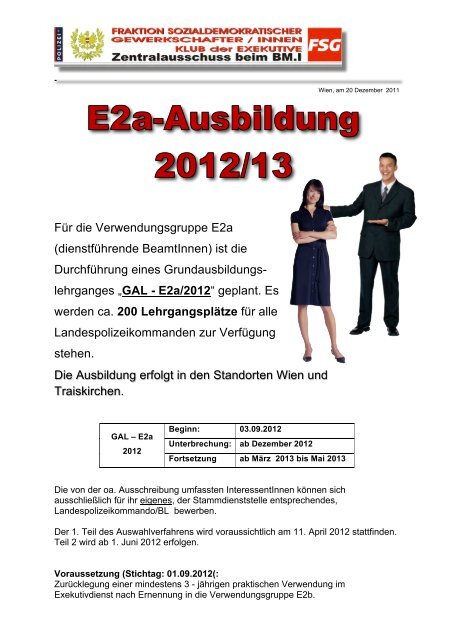 Für die Verwendungsgruppe E2a (dienstführende ... - FSG Polizei NÖ