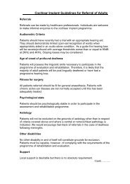 Cochlear Implant Guidelines for Referral of Adults - United Bristol ...