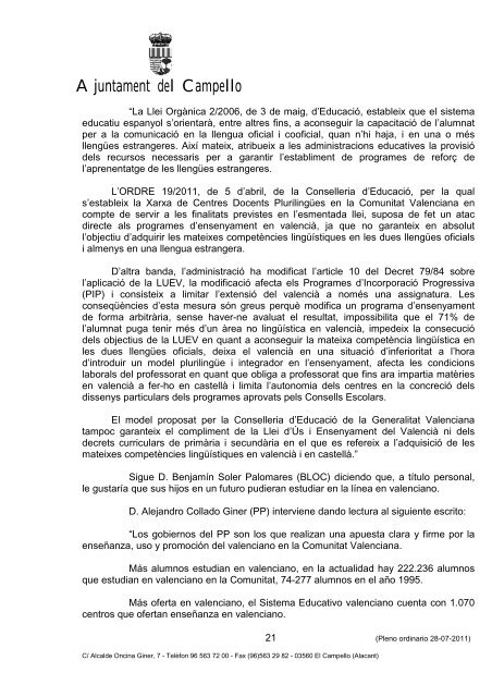 Pleno ACTA 15-2011P.pdf - Ayuntamiento de El Campello