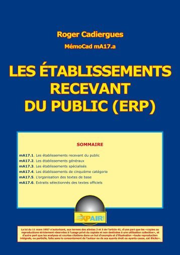 LES ÃTABLISSEMENTS RECEVANT DU PUBLIC (ERP)