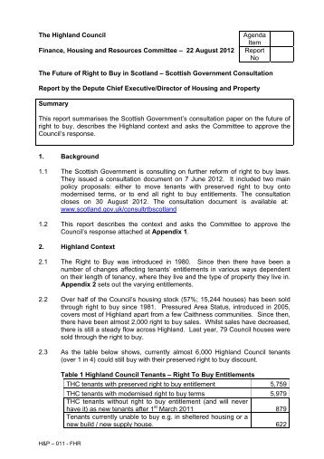 FHR-16-12 - The Highland Council