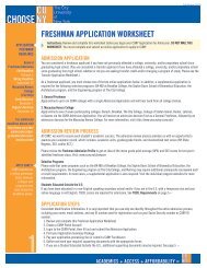 FRESHMAN APPLICATION WORKSHEET - CUNY