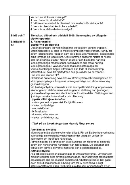 LÃ¤rarhandledning till ElteknikerhÃ¤fte/bildspel InnehÃ¥ll i ... - Trafikverket