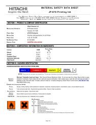 JP-E78 Printing Ink | Material Safety Data Sheet : Hitachi America, Ltd.