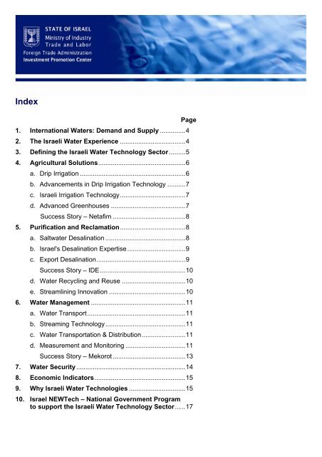 Novel Efficient Water Technologies