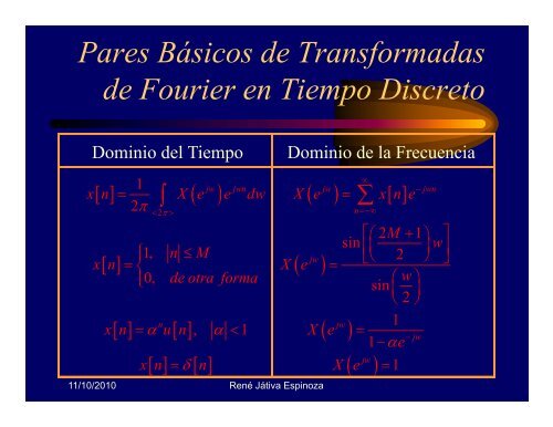 R t iÃ³ d S Ã± l RepresentaciÃ³n de SeÃ±ales no periÃ³dicas: La ...