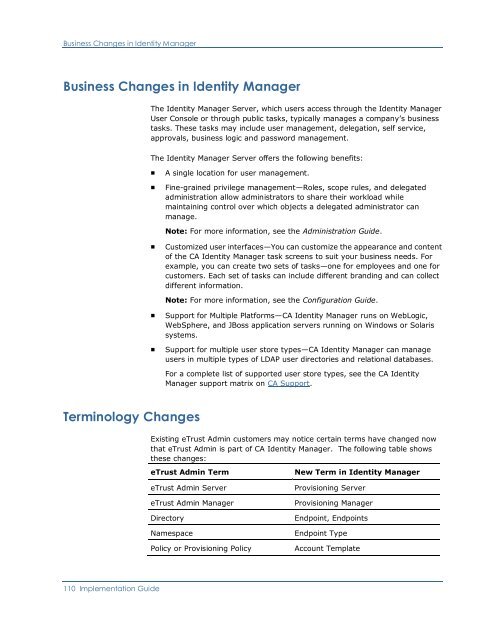 CA Identity Manager Implementation Guide - CA Technologies