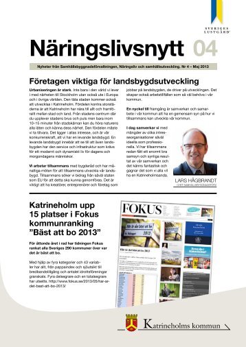 Näringslivsnytt nr 4 2013 - Katrineholms kommun