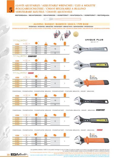 LLAVES AJUSTABLES / ADJUSTABLE WRENCHES ... - Gecom Ltda.