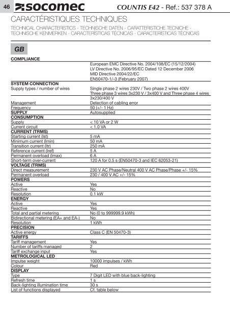 COUNTIS E42 - Socomec