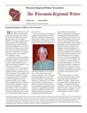 2005 Winter - Wisconsin Writers Association