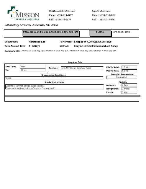 Laboratory Services, Asheville, NC 28801 - Mission Health