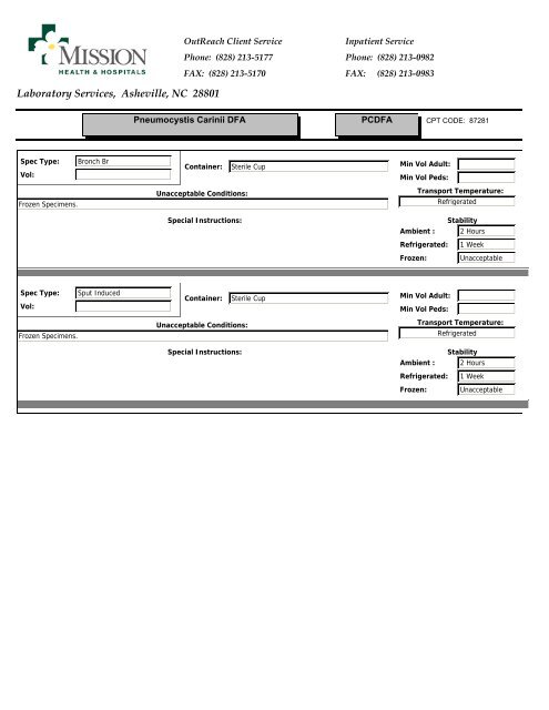 Laboratory Services, Asheville, NC 28801 - Mission Health