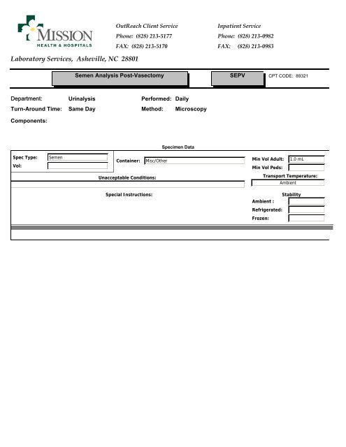 Laboratory Services, Asheville, NC 28801 - Mission Health