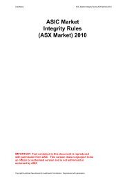 ASIC Market Integrity Rules (ASX Market) 2010 - LexisNexis