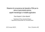 Relazioni di conversione da IntensitÃ  a PGA per le stime di ... - Ogs