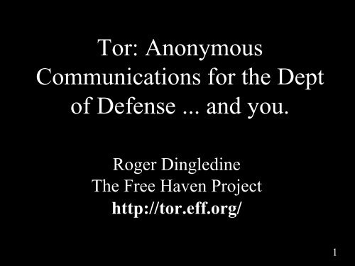 Tor - The Free Haven Project