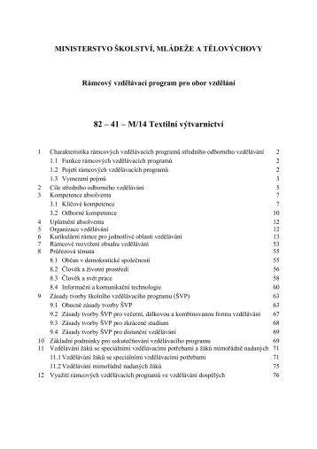 82 â 41 â M/14 TextilnÃ­ vÃ½tvarnictvÃ­ - MetodickÃ½ portÃ¡l RVP