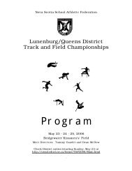 2006 Program Cover, Information and Records - Nova Scotia School ...