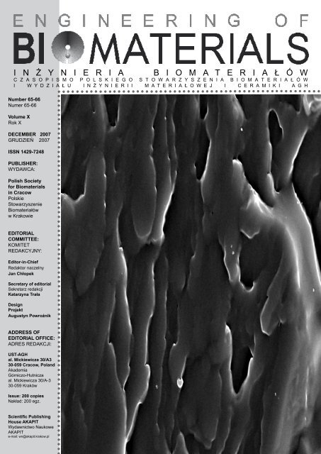 65-66 - Polskie Stowarzyszenie BiomateriaÅÃ³w