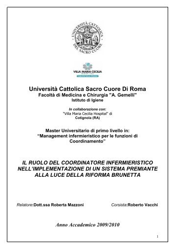 Il ruolo del coordinatore infermieristico nell ... - chittalink