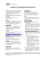 Guidelines for Engaging Professional Services - BC Housing