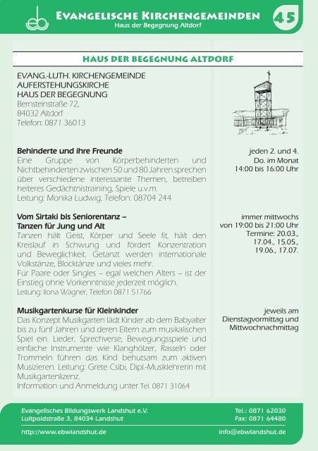 FrÃ¼hling - Sommer 2013 - Programmheft-Archiv des ebw Landshut eV