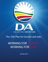 DA's Plan for Growth and Jobs - Democratic Alliance